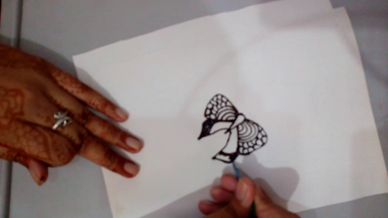 How To Make Simple Butterfly Tattoo With Mehndi Youtube