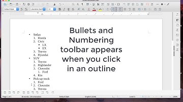 LibreOffice Writer: Bullets and Numbering toolbar - Quick, silent videos