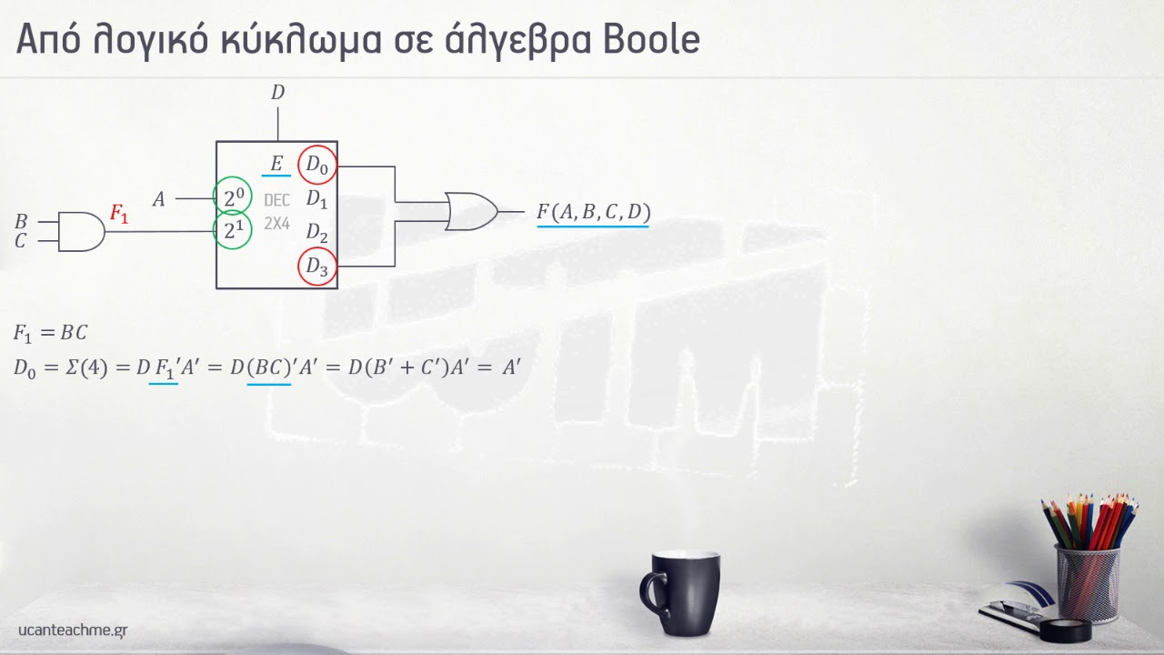 ΜΕΤΑΤΡΟΠΗ ΑΠΟ ΛΟΓΙΚΟ ΚΥΚΛΩΜΑ ΜΕ DECODERS ΣΕ ΑΛΓΕΒΡΑ BOOLE | ucanteachme.gr