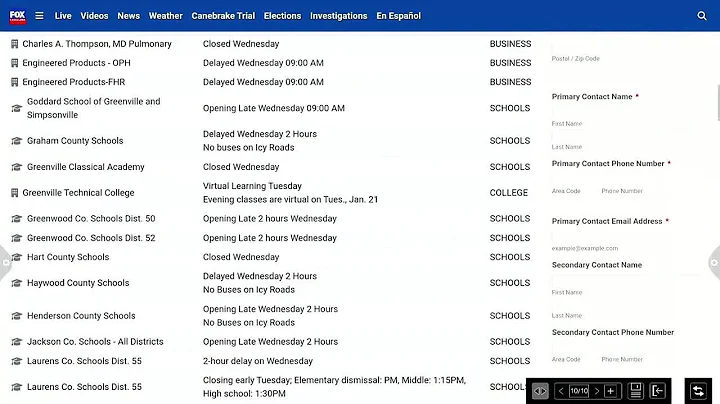 School districts in Carolinas, Georgia announce schedule changes due to winter weather