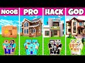 Minecraft Battle : FAMILY RICH MANSION Build Challenge - Noob vs Pro vs Hacker vs God