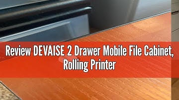 Review DEVAISE 2 Drawer Mobile File Cabinet, Rolling Printer Stand with Open Storage Shelf, Fabric V