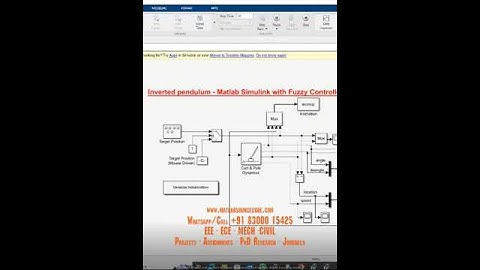 Inverted pendulum - Fuzzy Controller - Matlab Simulink - MATLAB ASSIGNMENTS PROJECTS
