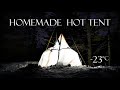 2 Nights Winter Camping in a Homemade Hot Tent at -23°C