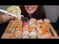 ASMR SUSHI MUKBANG *BIG BITES* RAINBOW ROLL LOBSTER ROLL SHRIMP KILLER ROLL