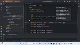 11.0 Creating the #jpa Entity class with different fields