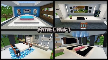 Minecraft modern house interior design | Minecraft : How to build modern house #2 |