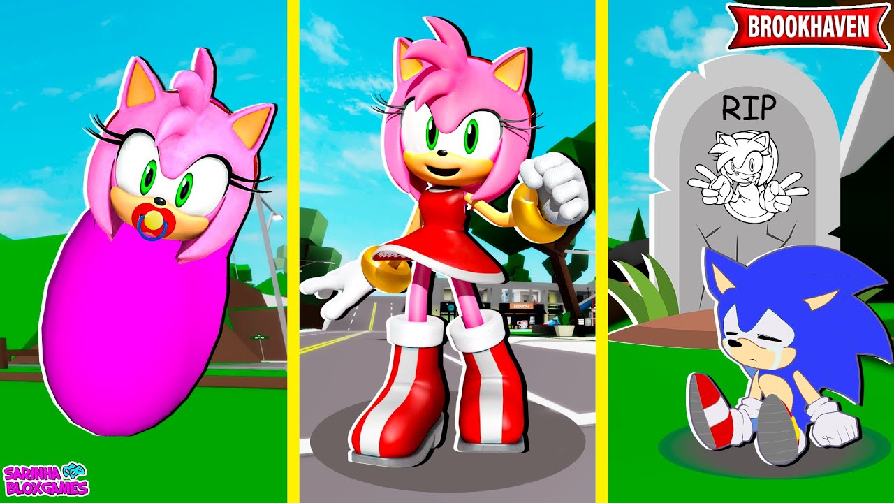 CICLO DE VIDA DA AMY ROSE - BROOKHAVEN 🏡 RP | Roblox - YouTube