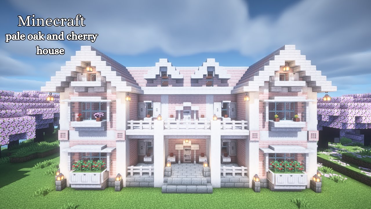 【マインクラフト】桜とペールオークの家の作り方【マイクラ建築】【Minecraft】 - YouTube