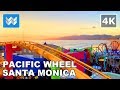 [4K] CALIFORNIA SUNSET from Pacific Wheel Ride in Santa Monica Pier, California USA 🎧