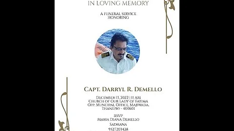 HOLY MASS  OF CAPT. DARRYL R. DEMELLO