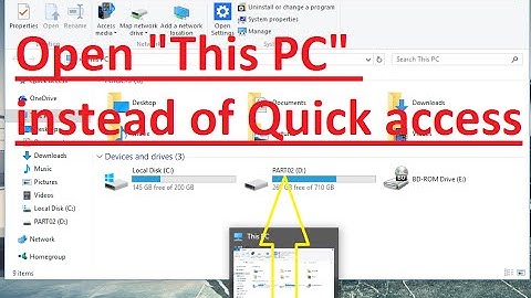 How to Open This-PC instead of Quick Access When you click File Explorer Button