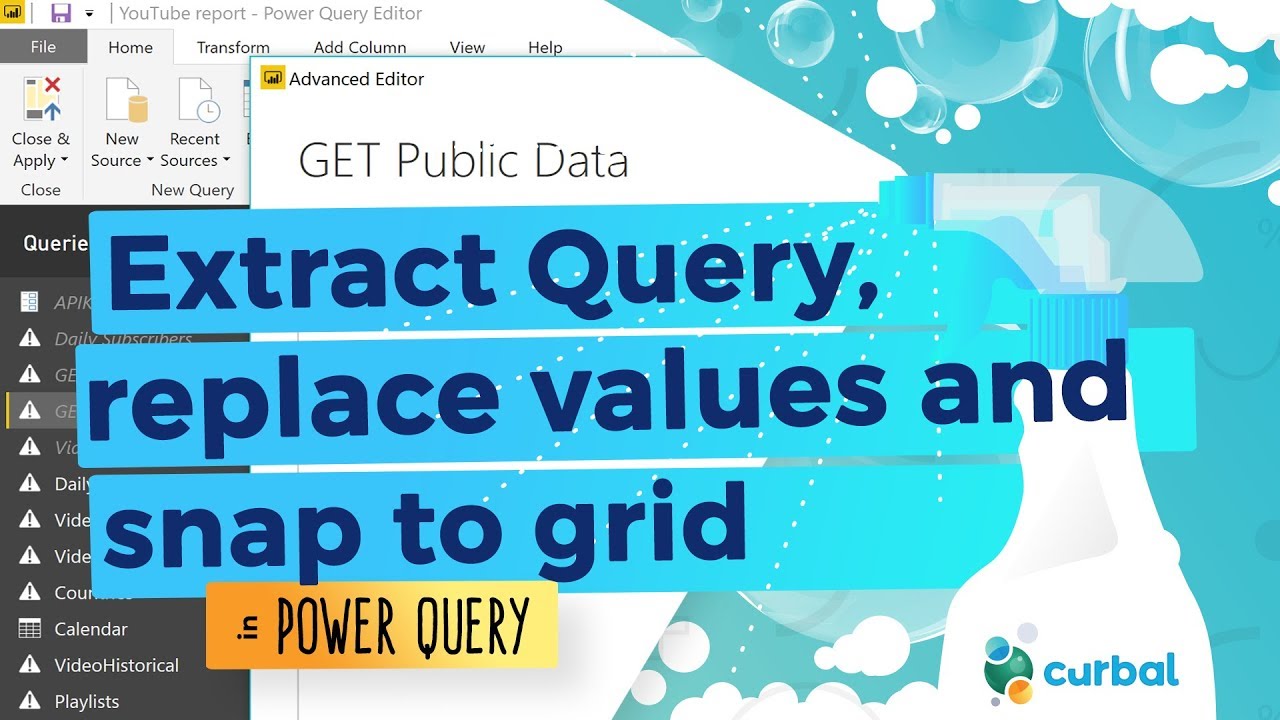 Extract partial queries snap to grid and easily replace values power bi tips tricks 17 