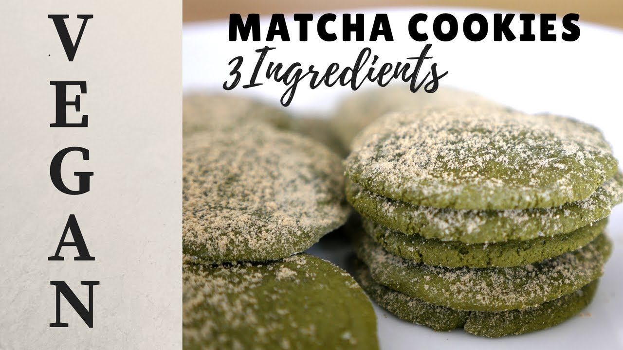 Matcha Cookies 3 Ingredients || VEGAN Gluten-free, Oil-free
