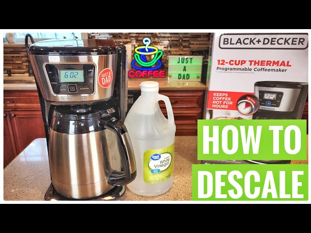 HOW TO DESCALE / CLEAN VINEGAR Black + Decker 12 Cup Mill & Brew Coffee  Maker CM5000B 