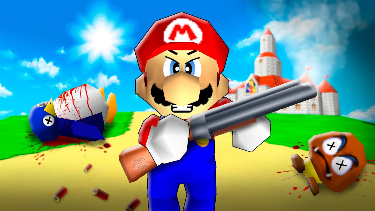 MARIO 64 pero TENGO una ESCOPETA