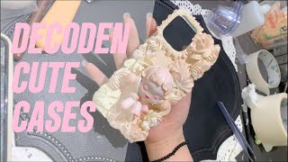 Decoden cute phone case for girls Customized ,handmade process compilation diy whipped cream glue