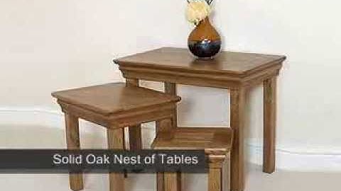 French Chateau Rustic Solid Oak Nest of Tables