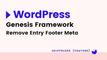 Genesis Framework - How to Remove Entry Footer Meta in Genesis Theme