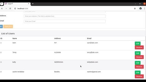 Angular JS  Registration form with CRUD operations