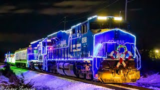 Full HD 60FPS: Chasing the Conrail Santa Train with Lights & Two Conrail Heritage Units 12/21/24