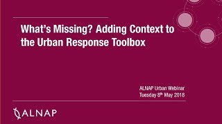 Famous What’s missing? Adding context to the urban response toolbox (Urban webinar #18) Profile