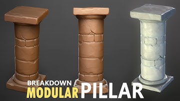 How to make a modular stylized column 3D model - Video Breakdown