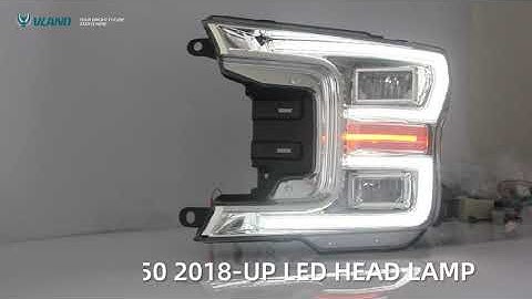 2018-2020 Ford F-150 Chrome With Sequential Turn Signal FULL LED Headlights Assembly