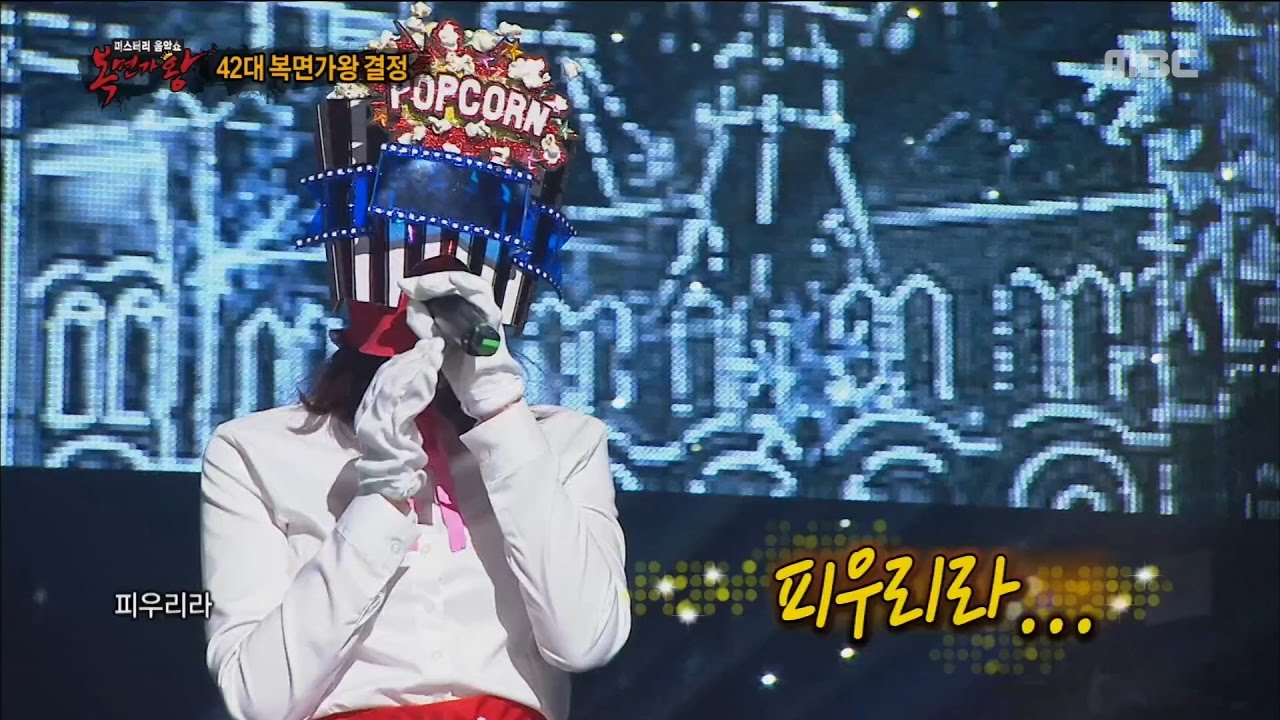[King of masked singer] 복면가왕 - 'popcorn girl' defensive stage - Wild Flower 20161106