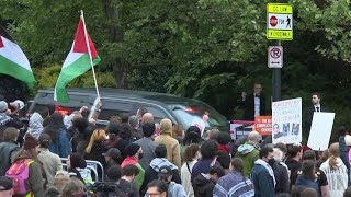 Pro-Palestinian protest outside White House Correspondents' Association dinner venue | AFP