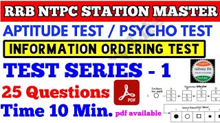 rrb Station master psycho test | information ordering Test 1 | station master Aptitude test series 1
