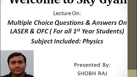 Objective Question & Answer on LASER & Optical Fiber l Diploma l Polytechnic l Engineering l SkyGyan