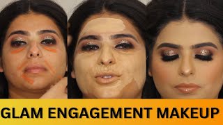 Glam Engagement makeup tutorial || Real Client ||  Step by step explained screenshot 3