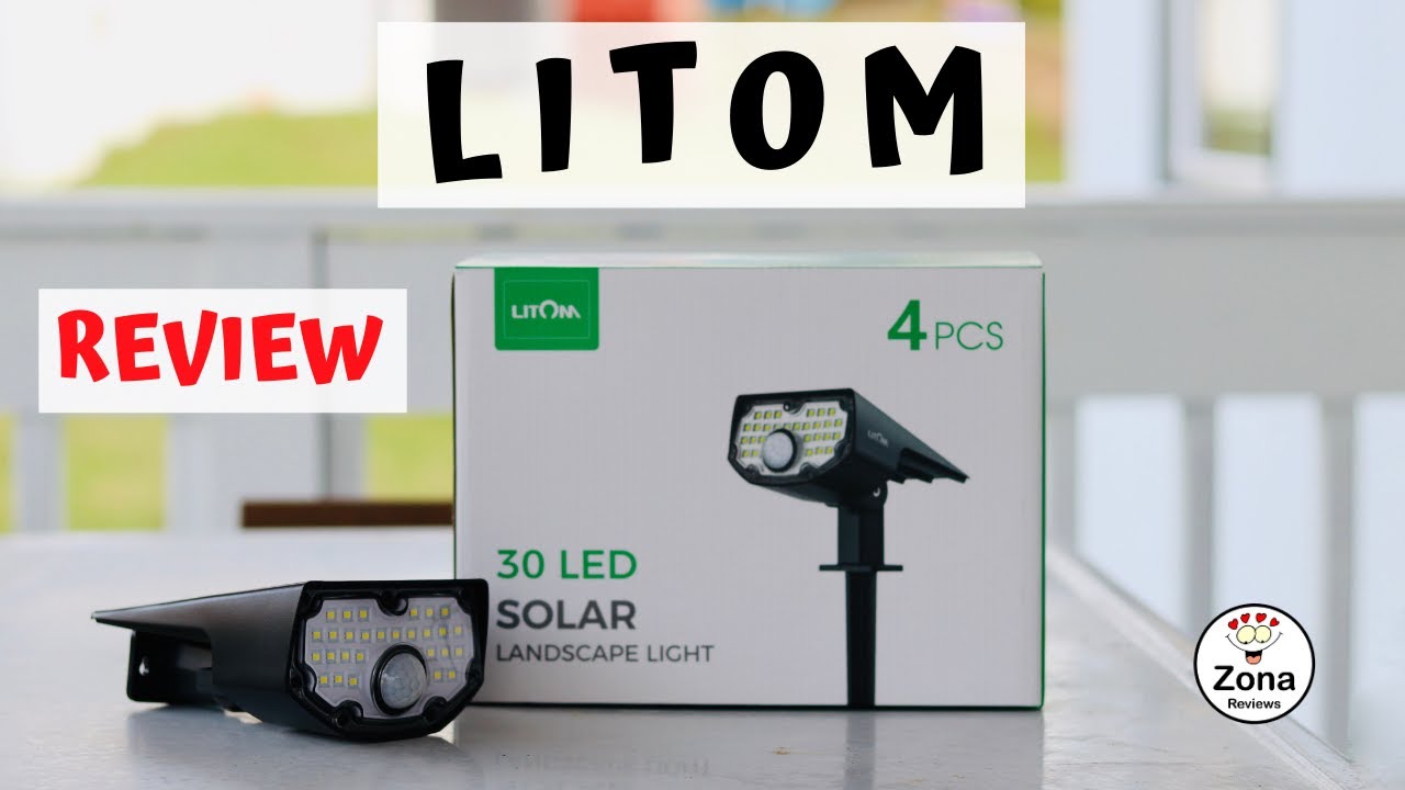 LITOM   ❤️     LED  Solar Motion Sensor Landscape Spotlights  - Review  ⭐️