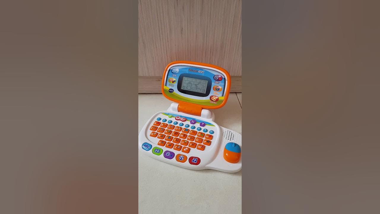 Vtech TOTE 'N GO LAPTOP Orange White 4 modes of Play Animated Screen Music