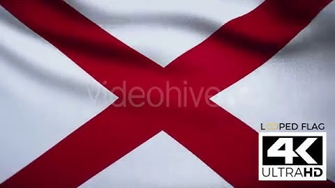Flag 4K Alabama On Realistic Looping Animation With Highly Detailed Fabric