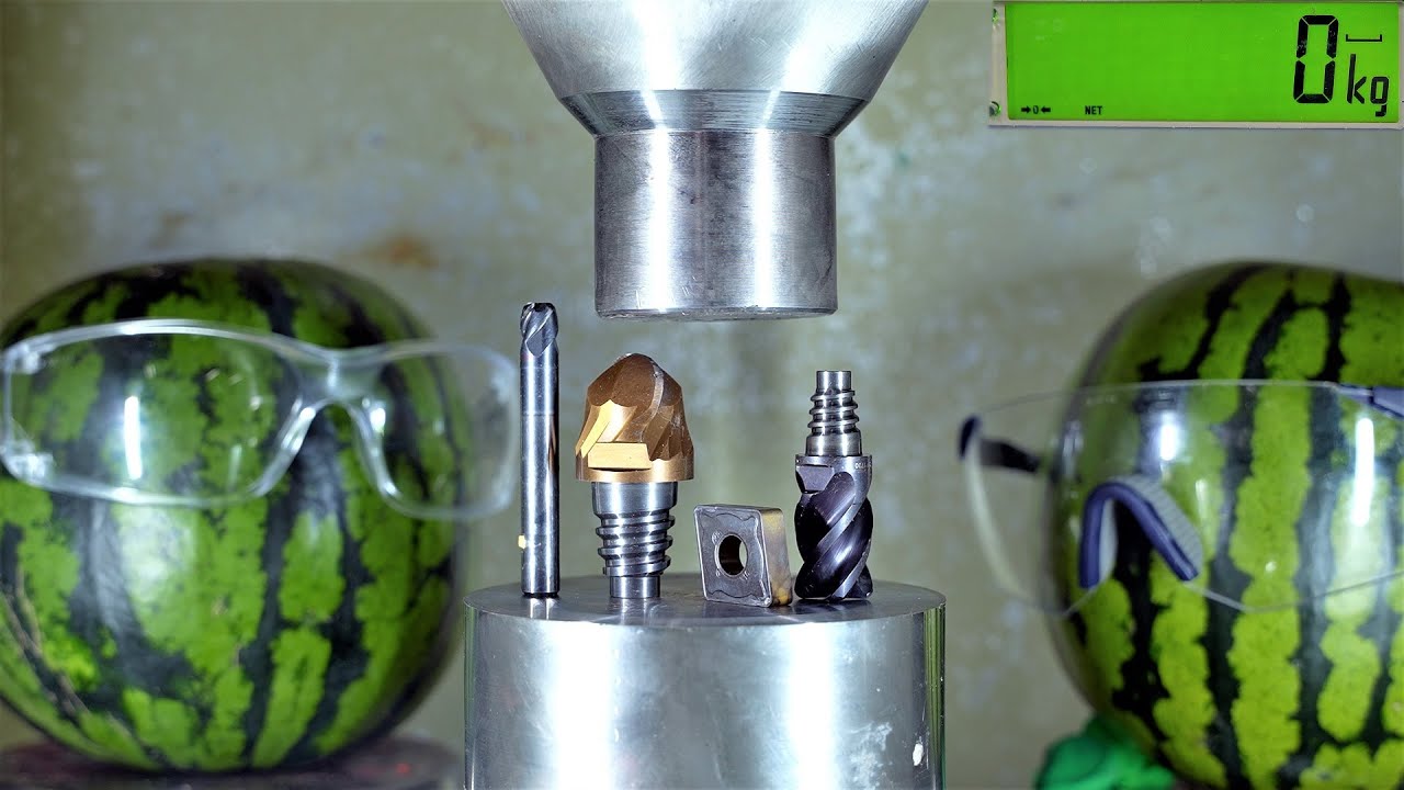 How Strong Are Tungsten Carbide Tool Bits? Hydraulic Press Test