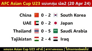 ผลบอล AFC Asian Cup U23 รอบแบ่งกลุ่ม นัด2 : ไทยพ่ายซาอุแบบยับเยิน แต่ยังลุ้นเข้ารอบได้อยู่ (20/4/24)