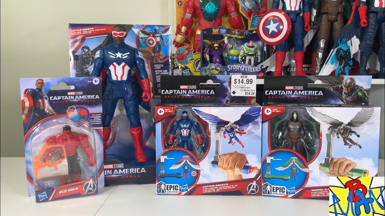 Figurine Captain America Deluxe 30 Cm – Bouclier Et Ailes Amovibles, Inspirée Du Nouveau Film Marvel !