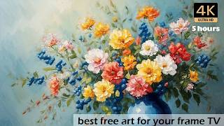 Colorful Flower Bouquet | 4K Ultra HD Frame TV Art | 5 Hour Loop