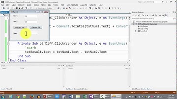 Visual Basic- Arithmeric Operator Difference between numbers