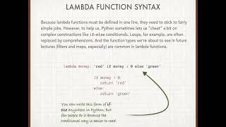13 Functions Part 4 -- Lambda Functions