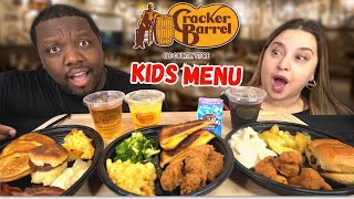 Trying The Entire KIDS MENU At CRACKER BARREL! [Food Review]