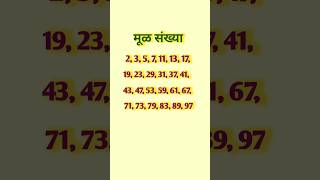 Mul sankhya 1 te 100 ll मूळ संख्या 1 ते 100 ll prime number #new #viralshorts #shorts #primenumber screenshot 1