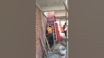 Install formwork and rebar work for stair  #siteoffice #construction #building