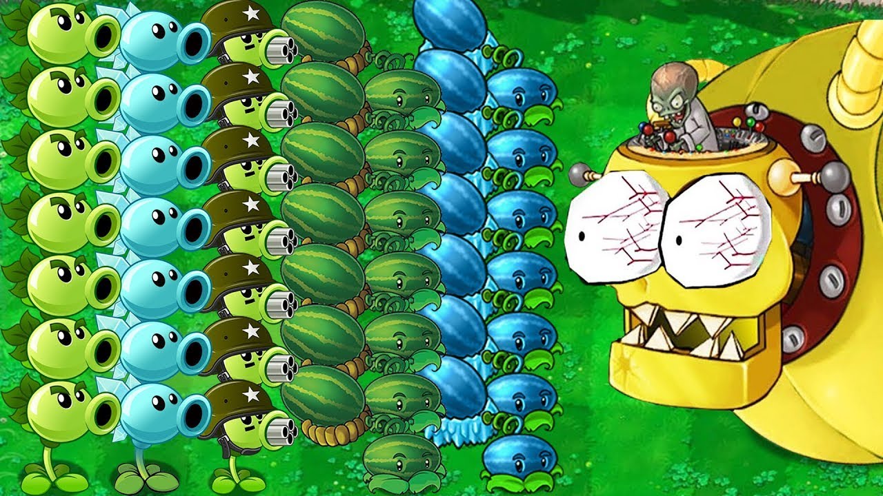 99 Gatling Pea Vs 99 Team Winter Melon Attack Dr Zomboss Plants Vs ...
