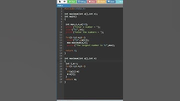 write a c program to find largest of n numbers using arrays #short
