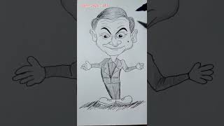 Cuma Pakai Pulpen || Menggambar Karikatur Mr. Bean Keren || Lukisan Diatas Kertas Gambar