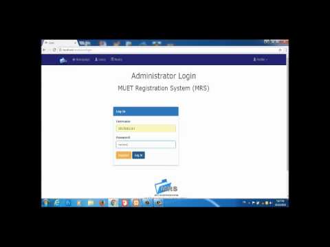 Log In on Localhost (XAMPP) Muet Registration System (MRS)