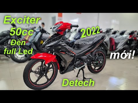 Video Cận cảnh EXCITER 50cc 2022 Đèn Led DETECH màu Đen Đỏ... - youtube
